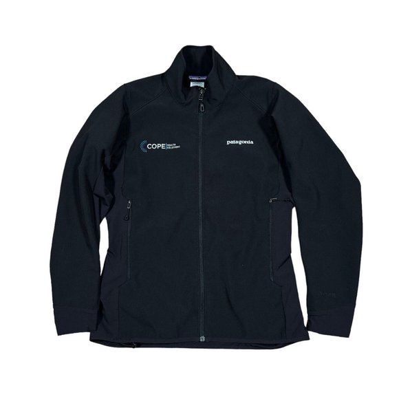 Patagonia Adze Soft-Shell Full Zip Black Jacket Women's Sz‎ Small w Embroidery - Picture 1 of 7
